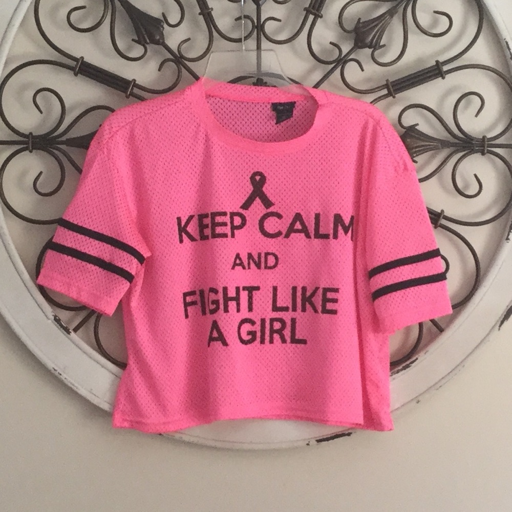 Rue 21 Pink Mesh Jersey style Top